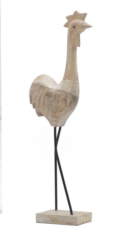 ANTIQUE WOODEN HEN STATUE
